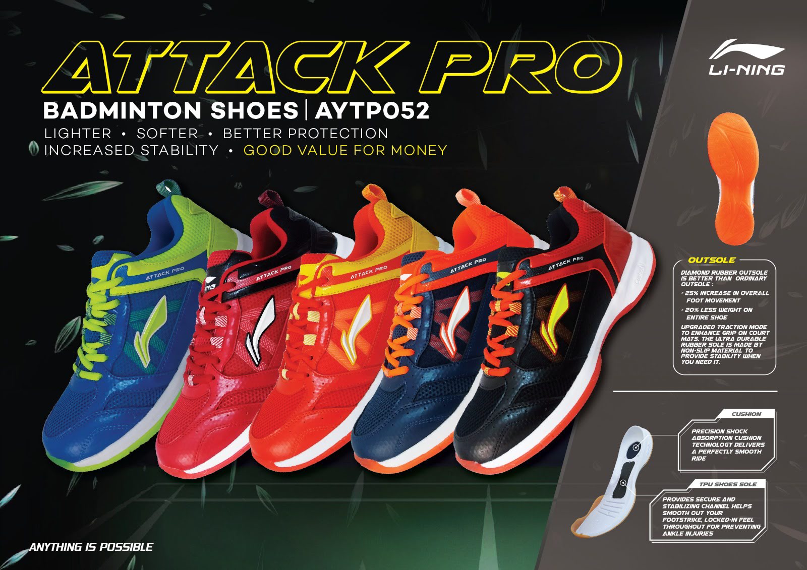 Li-Ning Badminton Shoes Attack Pro